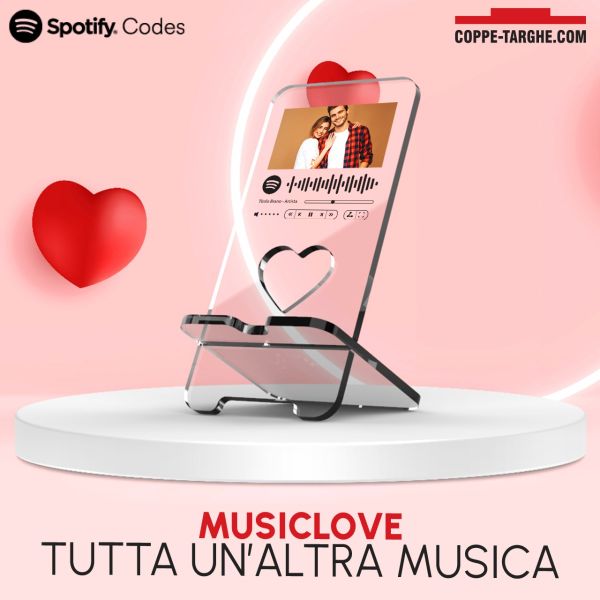 Targa per canzoni in vetro Spotify personalizzato - Italy
