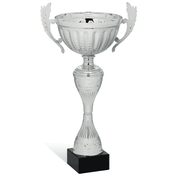 Coppa argento con manici decorati Altezza 24 cm