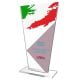 Trofeo in plexiglass Flag10 a rettangolo allungato con tricolore 210