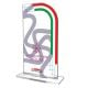 Trofeo in plexiglass Flag7 rettangolare angolo arrotondato tricolore 210