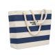 Heaven Stripe Borsa mare a righe in cotone con manico in corda. 220 gr/m².