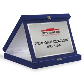 Astuccio premio Classico in velluto Blu 26x21 cm personalizzato