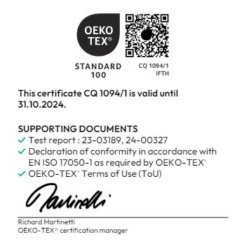 Certificato Oeko tex